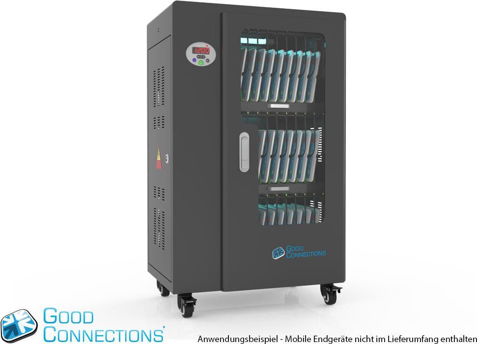 Купить Good Connections - Wagen (sync, charge and UV clean) - für 30 Tablets - verriegelbar - Aluminium, Stahl, Acryl - Schwarz - Ausgang: 5 V (PCT01-A30S) в магазине wardena.ru