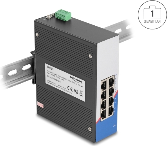 Купить Delock 80163 - Industrie Switch RJ45 für Hutschiene - Switch - 1 Gbps (80163) в магазине wardena.ru