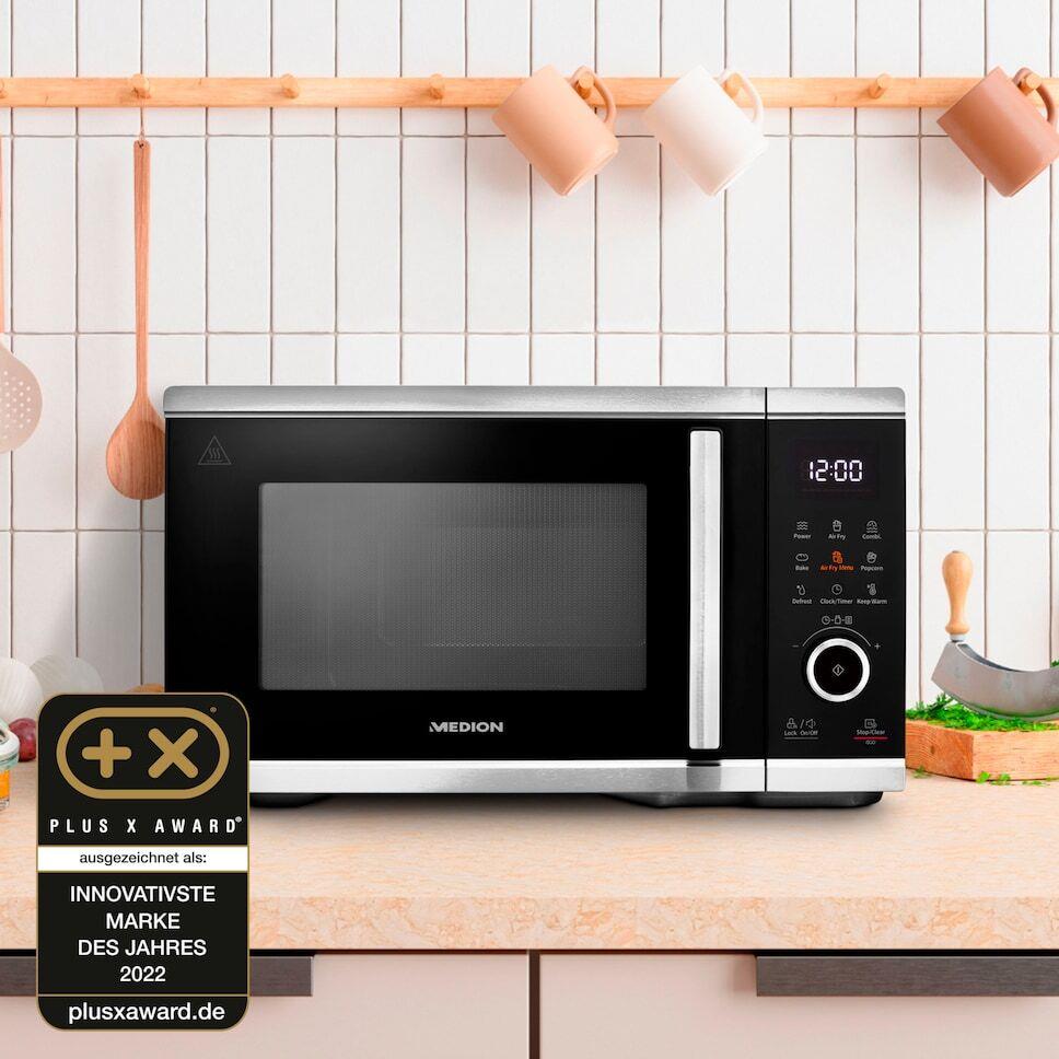 Купить MEDION MIKROWELLE MIT HEISSLUFT- FRITTEUSEN- FUNKTION MD 11499 - Arbeitsplatte - Kombi-Mikrowelle - 25 l - 900 W - Drehregler - Berührung - Schwarz - Edelstahl (50073421) в магазине wardena.ru