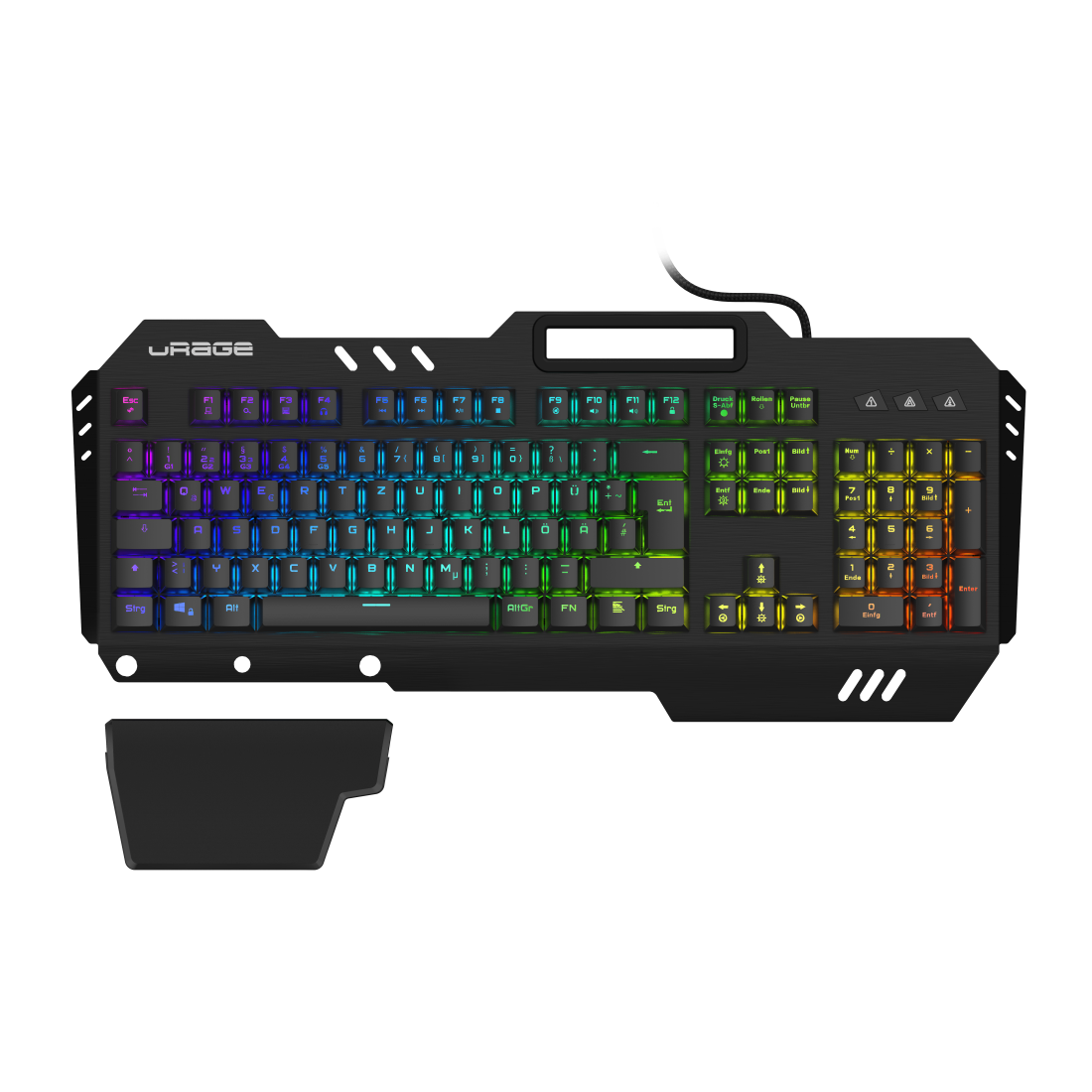 Купить Hama uRage Exodus 800 Mechanical - Tastatur - mit Telefonhalter - backlit - USB - QWERTZ - Deutsch - Tastenschalter: Outemu Blue - Schwarz (00186057) в магазине wardena.ru