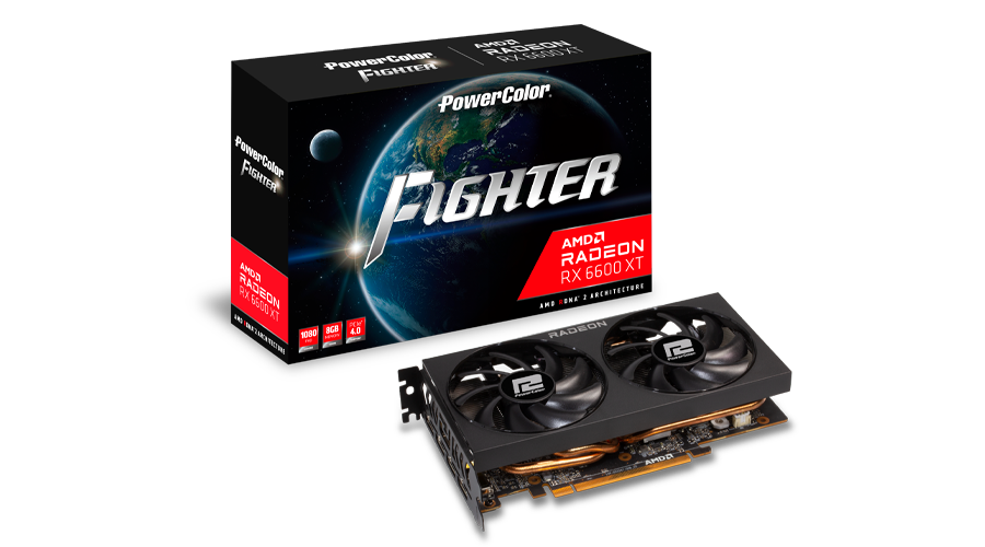 Купить PowerColor Fighter RX 6600XT AMD Radeon RX 6600 XT 8 GB GDDR6 (AXRX 6600XT 8GBD6-3DH) в магазине wardena.ru
