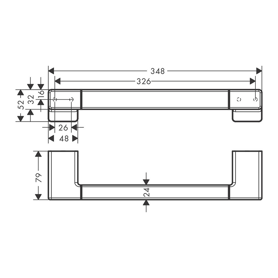 Купить Hansgrohe AddStoris Поручень черный матовый 41744670 в магазине wardena.ru