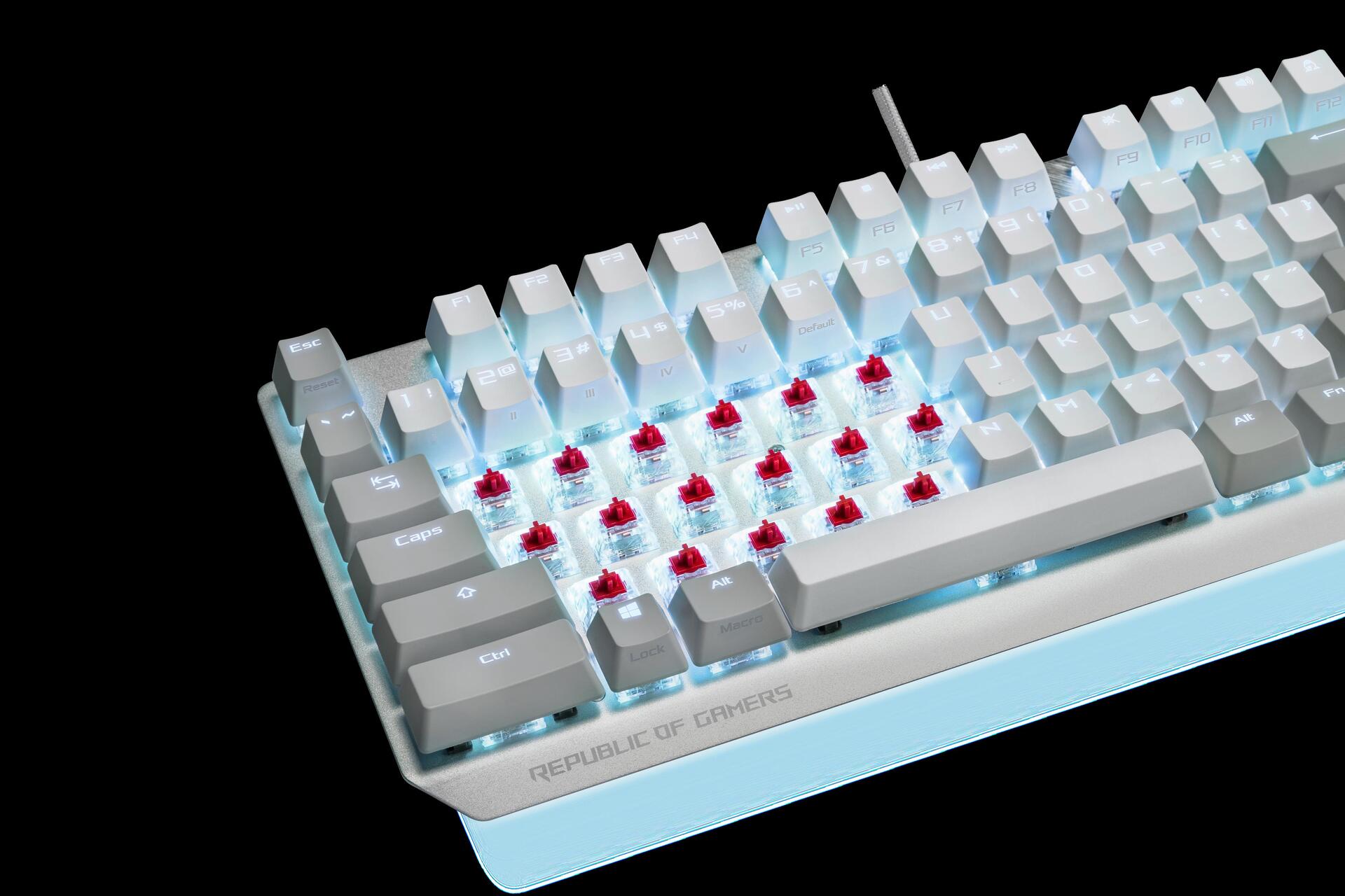 Купить ASUS ROG Strix Scope NX TKL - Tastatur - Hintergrundbeleuchtung - USB - Deutsch - Tastenschalter: ROG NX Red - Mondlichtweiß (90MP02B6-BKDA00) в магазине wardena.ru