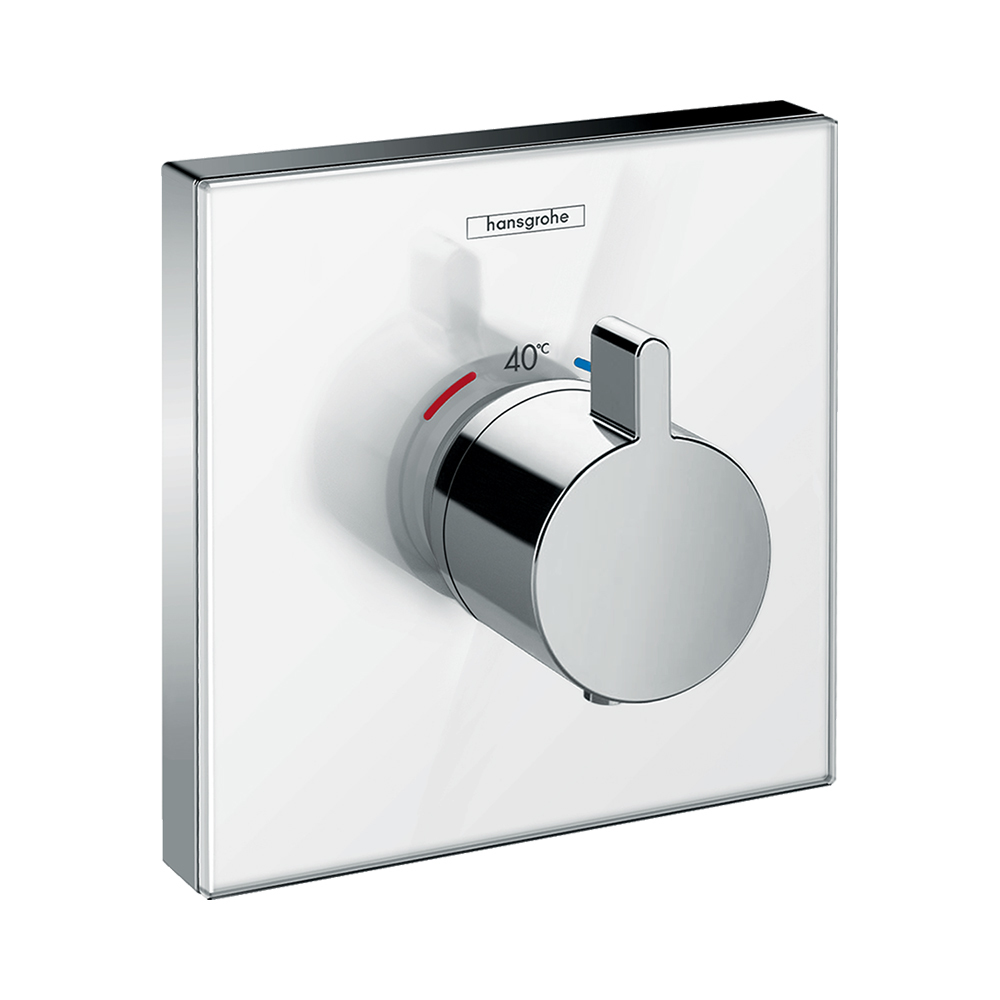Купить Hansgrohe ShowerSelect Glass Термостат ShowerSelect HighFlow стеклянный скрытый монтаж хром-белый матовый 15734400 в магазине wardena.ru
