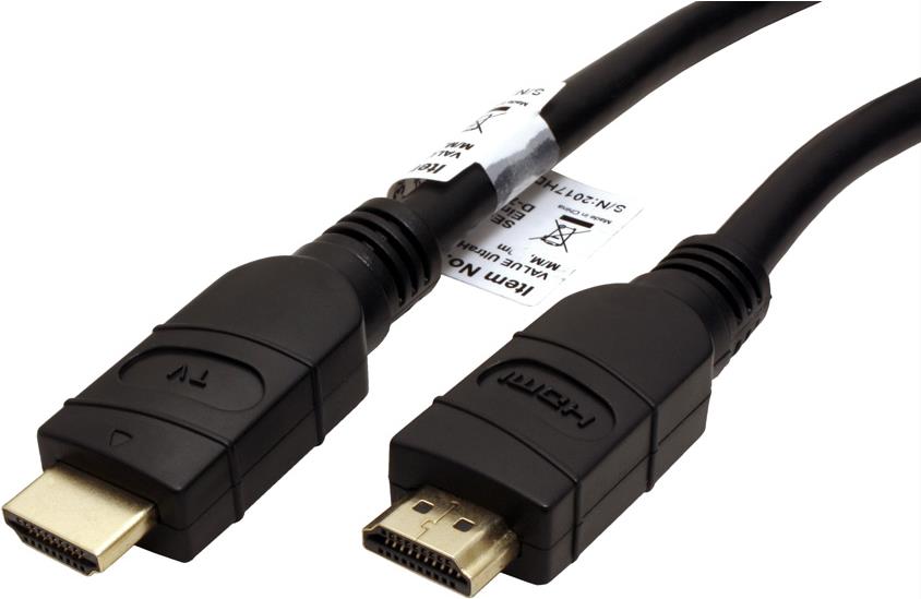 Купить VALUE - HDMI mit Ethernetkabel - HDMI (M) bis HDMI (M) - 25 m - abgeschirmt - Schwarz - 4K Unterstützung (14.99.3454) в магазине wardena.ru