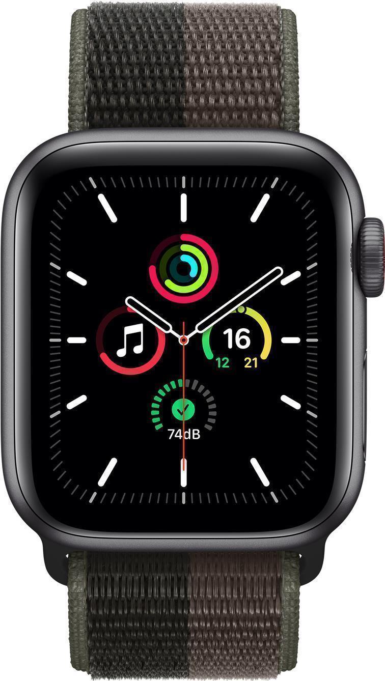 Купить Apple Watch SE (GPS + Cellular) - 40 mm - Space grau Aluminium - intelligente Uhr mit Sportschleife - gewebtes Nylon - tornado/gray - Handgelenkgröße: 130-200 mm - 32 GB - Wi-Fi, Bluetooth - 4G - 30.68 g (MKR33FD/A) в магазине wardena.ru