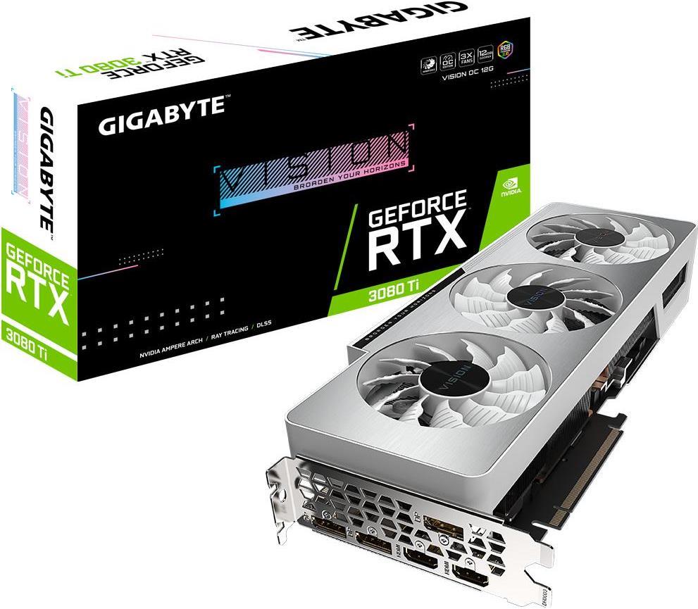 Купить GIGABYTE GeForce RTX 3080 Ti Vision OC 12G, 12GB GDDR6X, 2x HDMI, 3x DP (GV-N308TVISION OC-12GD) в магазине wardena.ru