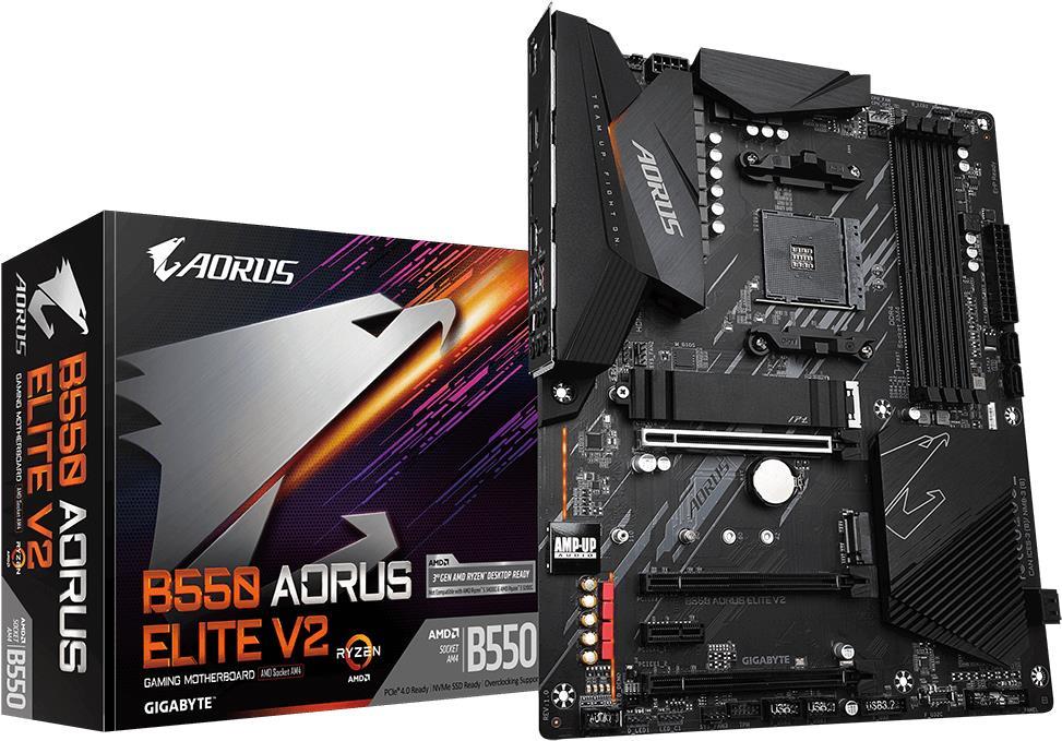Купить Gigabyte B550 AORUS Elite V2 - 1.0 - Motherboard - ATX - Socket AM4 - AMD B550 - USB-C Gen1, USB 3.2 Gen 1, USB 3.2 Gen 2 - 2.5 Gigabit LAN - Onboard-Grafik (CPU erforderlich) - HD Audio (8-Kanal) (B550 AORUS ELITE V2) в магазине wardena.ru