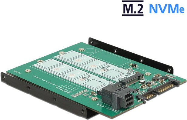Купить DeLOCK Converter SATA 22 pin / SFF-8643 NVMe > 1 x M.2 NGFF Key M + 1 x M.2 NGFF Key B - Speichereinschubadapter - 8,9 cm to 2 x M.2 - SFF (3.5" to 2 x M.2 - SFF) (62704) в магазине wardena.ru