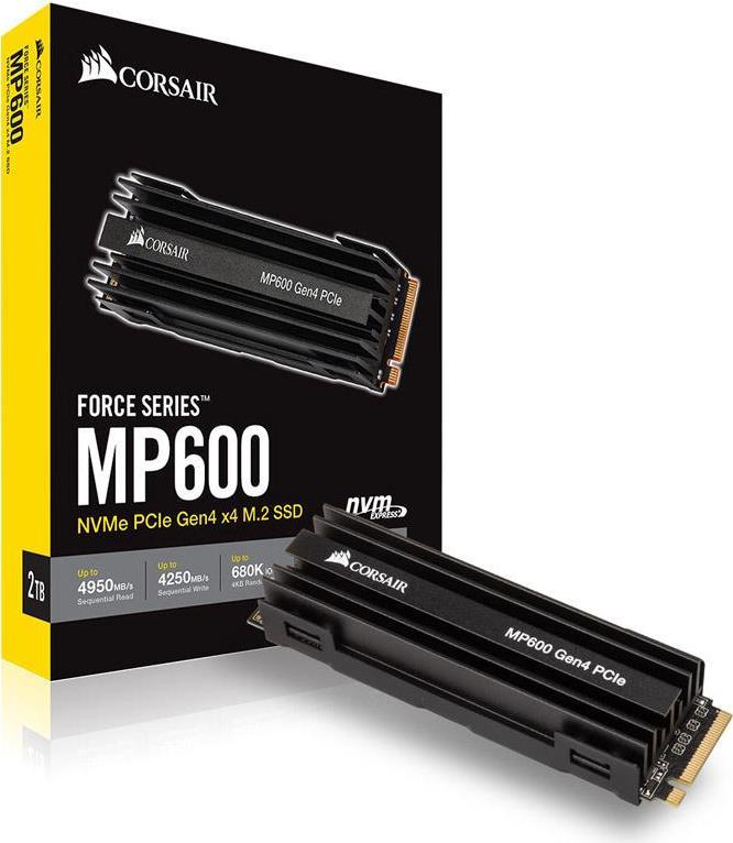 Купить CORSAIR Force Series MP600 - SSD - 2 TB - intern - M.2 2280 - PCI Express 4.0 x4 (NVMe) - 256-Bit-AES - integrierter Kühlkörper (CSSD-F2000GBMP600R2) в магазине wardena.ru