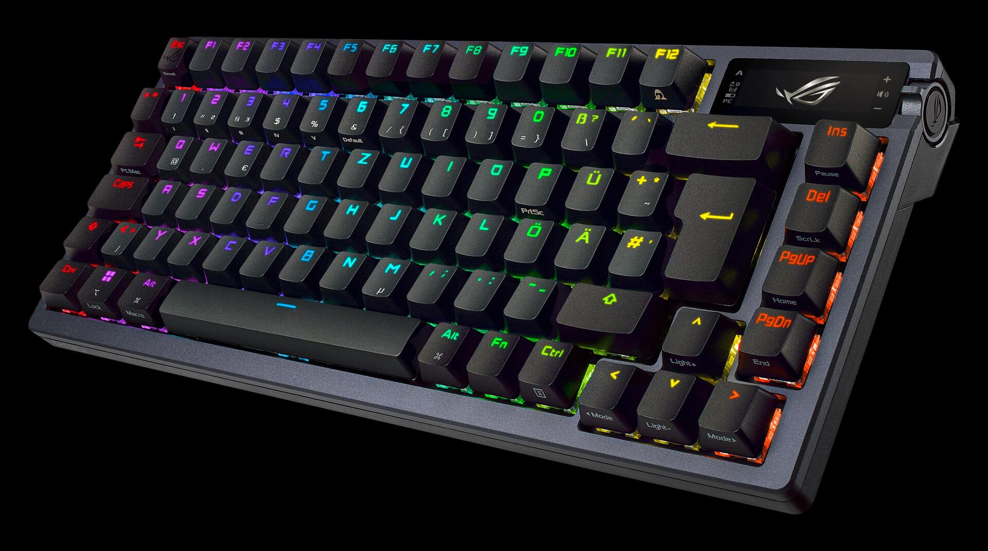 Купить ASUS ROG Azoth Gaming-Tastatur USB + RF Wireless + Bluetooth QWERTY Schwarz (90MP0316-BKDA01) в магазине wardena.ru