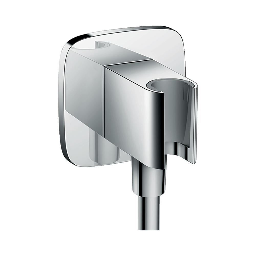 Купить Hansgrohe FixFit E Шланговое подсоединение с держателем хром 26485000 в магазине wardena.ru