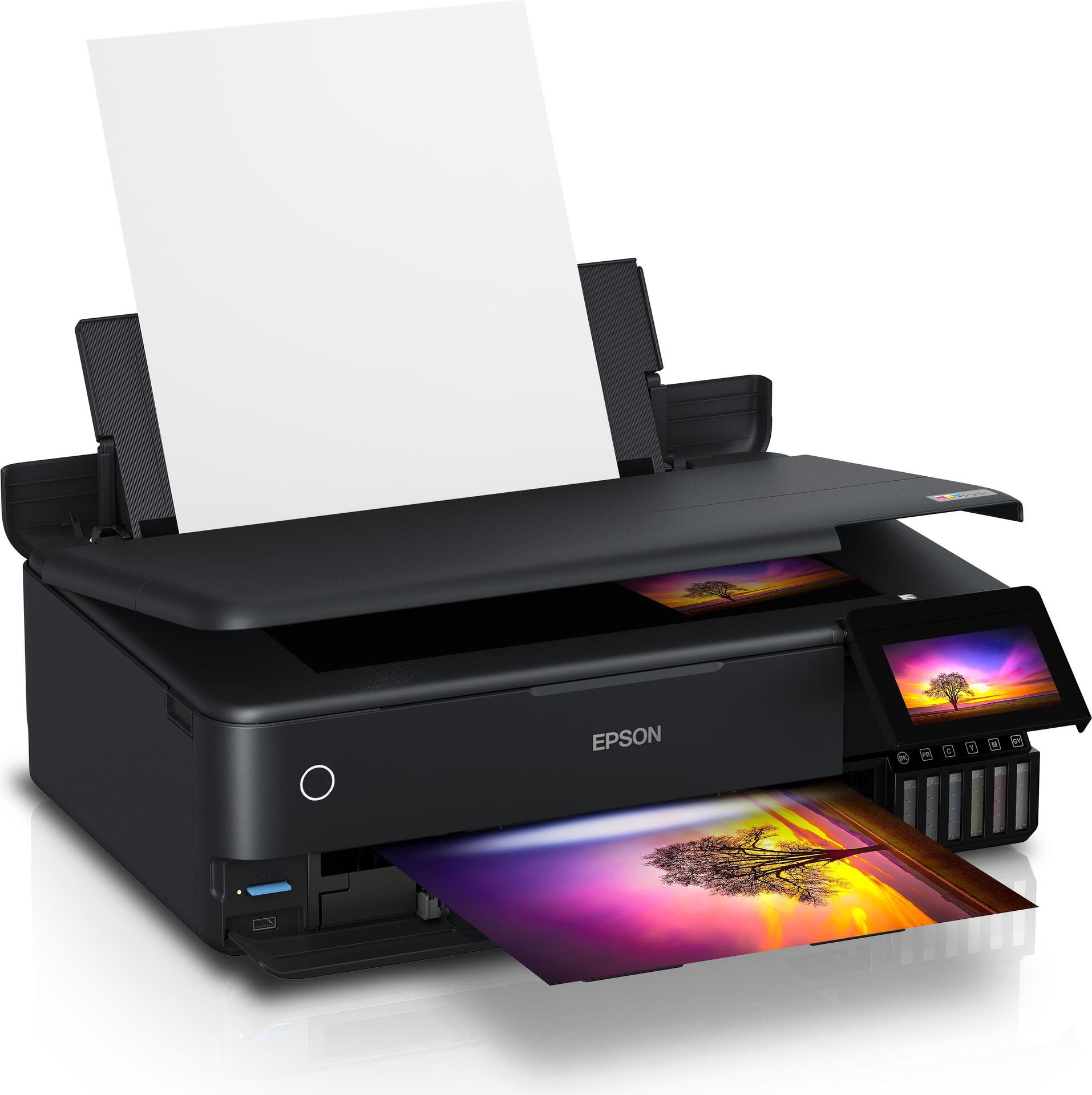 Купить Epson EcoTank ET-8550 - Multifunktionsdrucker - Farbe - Tintenstrahl - refillable - A3 (Medien) - bis zu 16 Seiten/Min. (Drucken) - USB, LAN, USB-Host, Wi-Fi(ac) - Schwarz (C11CJ21401) в магазине wardena.ru