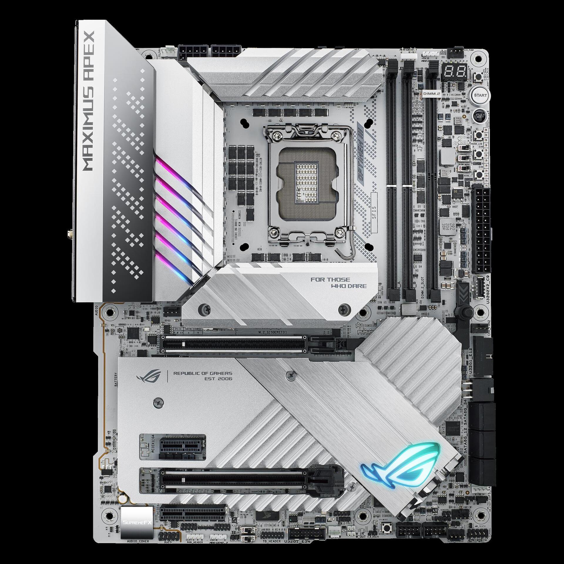 Купить ASUS ROG MAXIMUS Z790 APEX - Intel - LGA 1700 - Intel® Celeron® - Intel® Core™ i3 - Intel® Core™ i5 - Intel® Core™ i7 - Intel® Core™ i9,... - LGA 1700 - DDR5-SDRAM - 64 GB (90MB1CF0-M0EAY0) в магазине wardena.ru