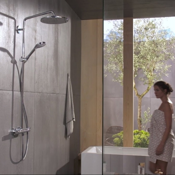 Купить Hansgrohe Croma Select S Showerpipe 280 1jet EcoSmart 9 л/мин с термостатом хром 26794000 в магазине wardena.ru