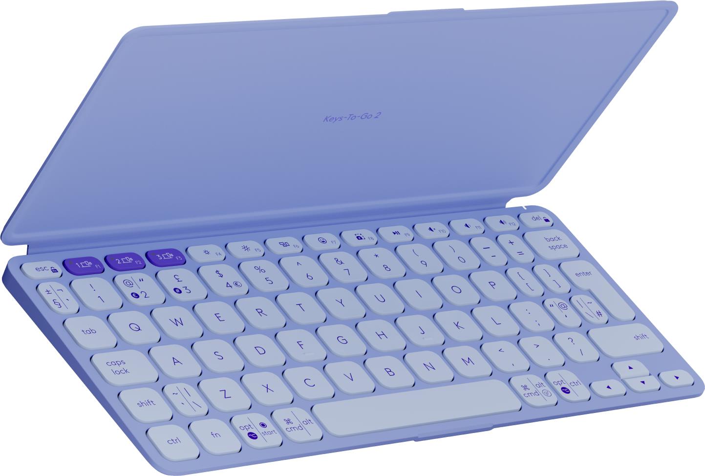 Купить Logitech Keys-To-Go 2 - Tastatur - built-in cover - kabellos - Bluetooth LE - QWERTY - US International - fliederfarben (920-012986) в магазине wardena.ru