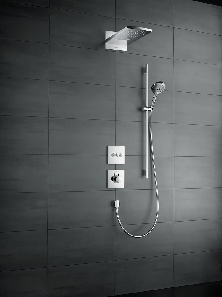 Купить Hansgrohe Raindance Rainfall Overhead Shower 2jet верхний душ хром-белый матовый 28433400 в магазине wardena.ru