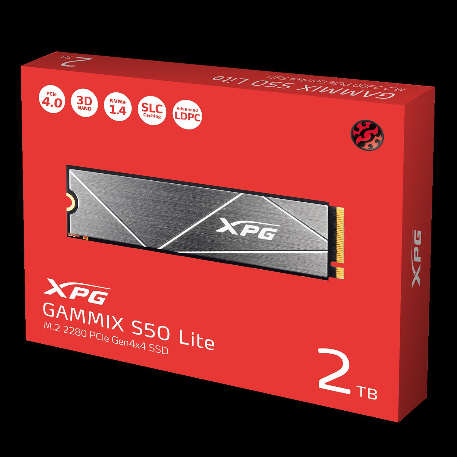Купить XPG Gammix S50 Lite M.2 2000 GB PCI Express 4.0 3D NAND NVMe (AGAMMIXS50L-2T-CS) в магазине wardena.ru