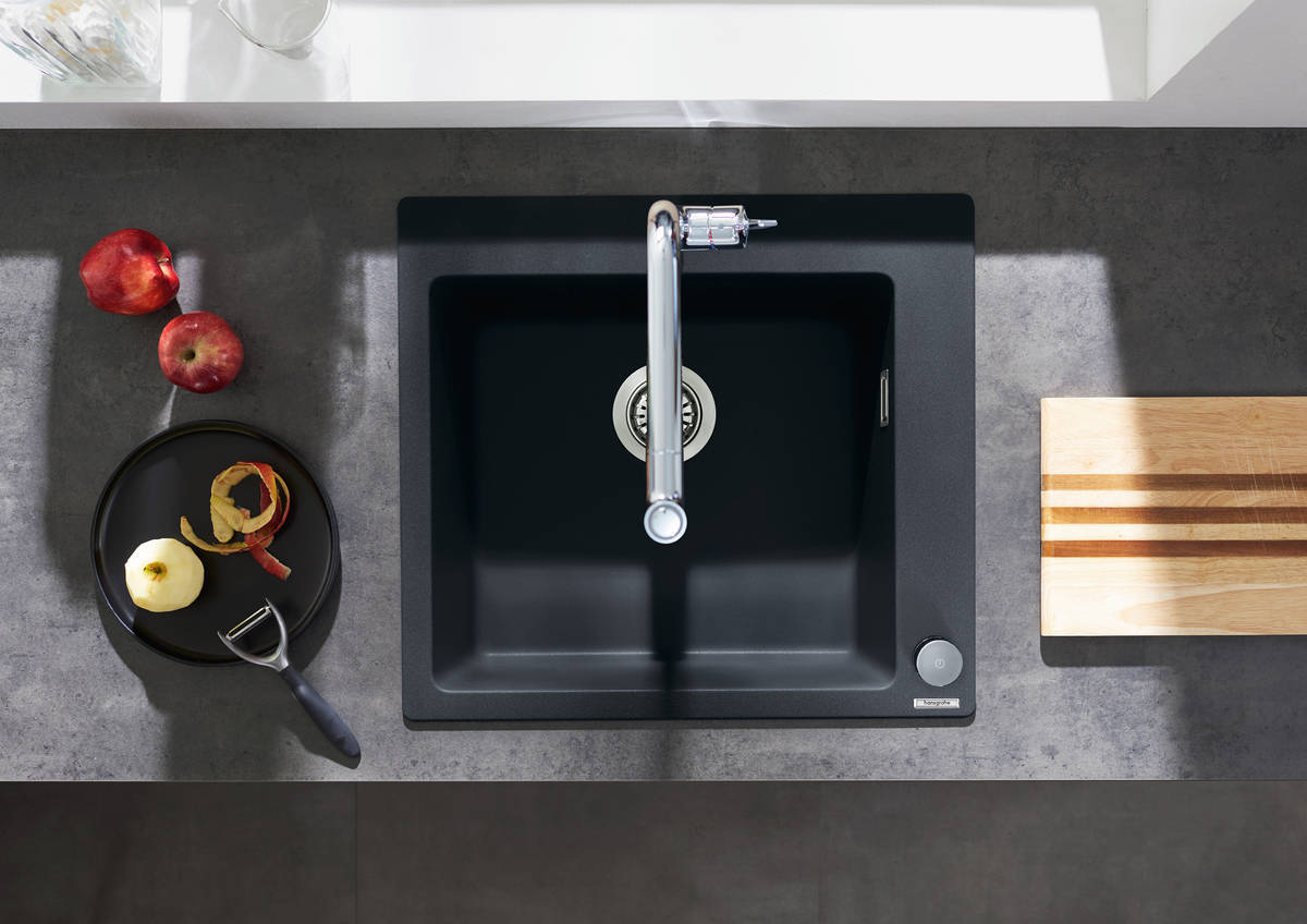 Купить Hansgrohe Metris Select M71 Кухонные смеситель на 2 отверстия однорычажный 320 с вытяжным душем 2jet sBox сталь 73806800 в магазине wardena.ru