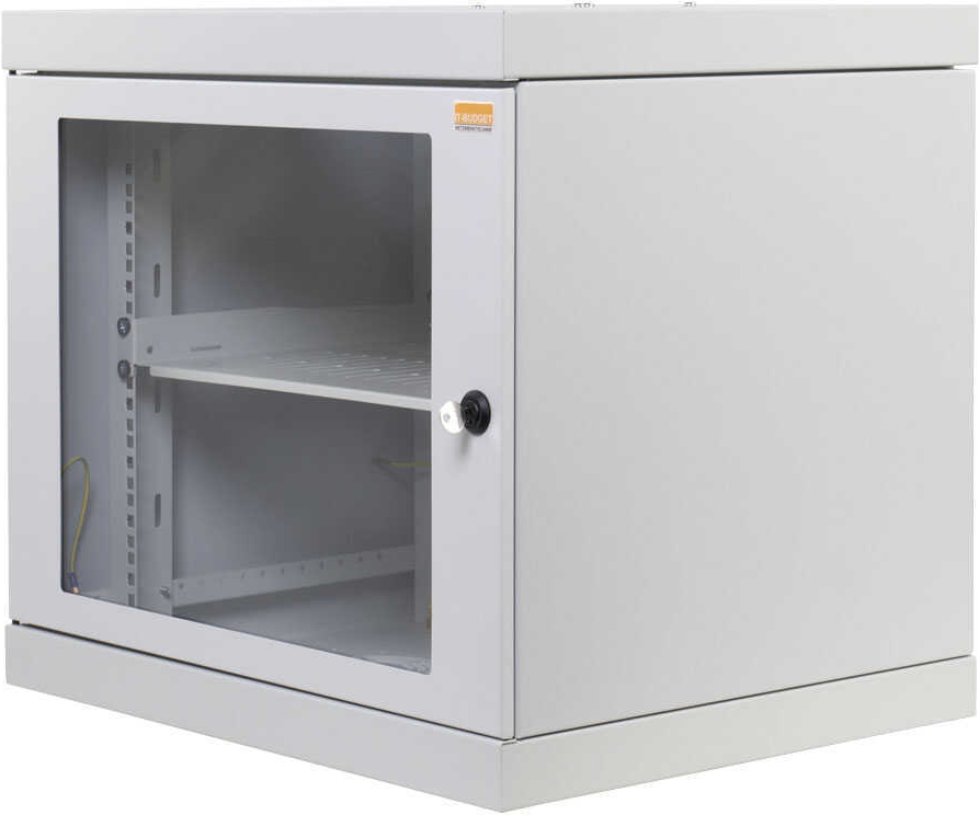 Купить IT-BUDGET 19"-Netzwerkschrank AAR - 12 HE - Tiefe 600 mm - Sichttür - mit 1 Aktiv-Lüfter, Thermostat, Fachboden - lichtgrau (99ITBWV12660GG) в магазине wardena.ru