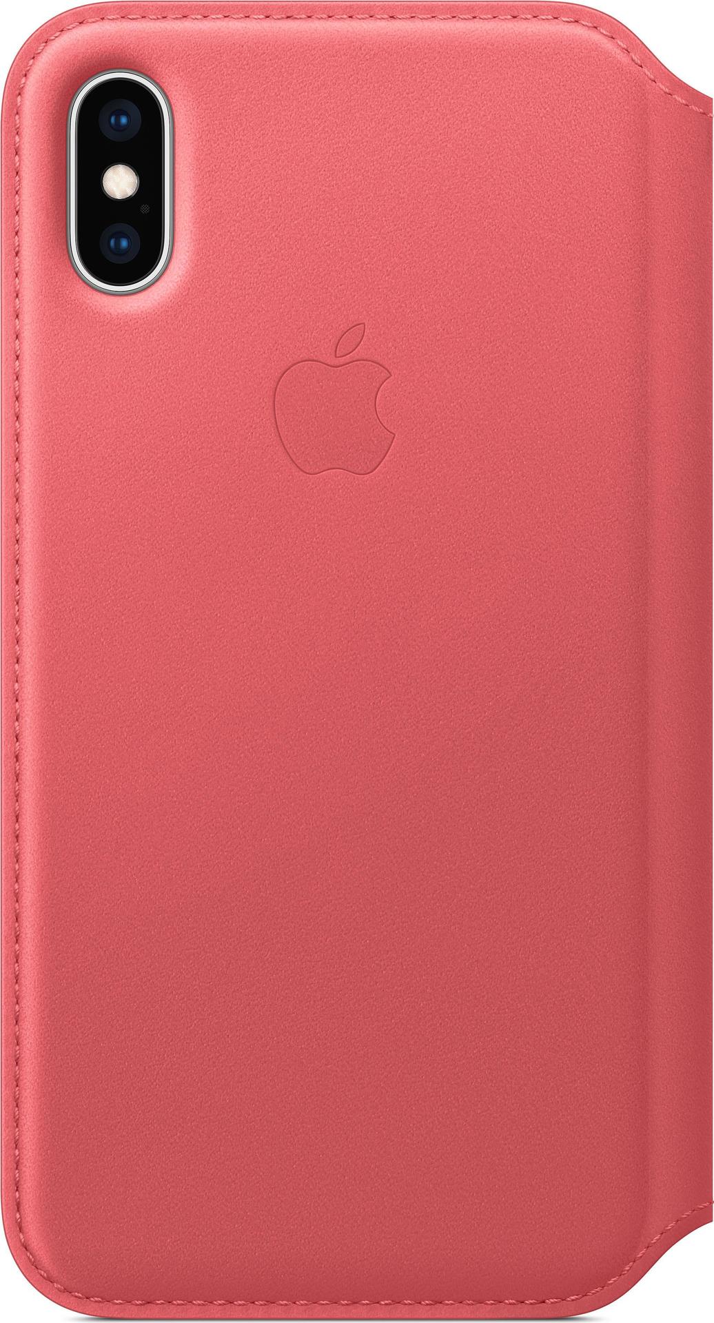 Купить Apple Folio - Flip-Hülle für Mobiltelefon - Leder - Pfingstrosenrosa - für iPhone XS (MRX12ZM/A) в магазине wardena.ru