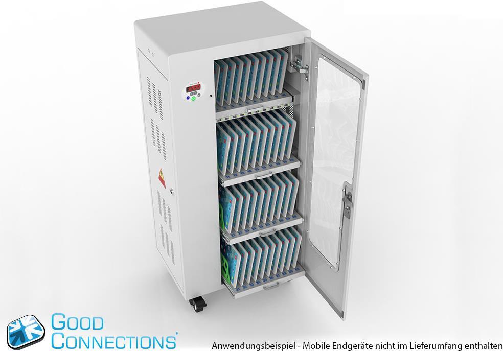 Купить Good Connections - Wagen (sync, charge and UV clean) - für 40 Tablets - verriegelbar - Stahl - Grau - Ausgang: 5 V (PCT01-A40G) в магазине wardena.ru