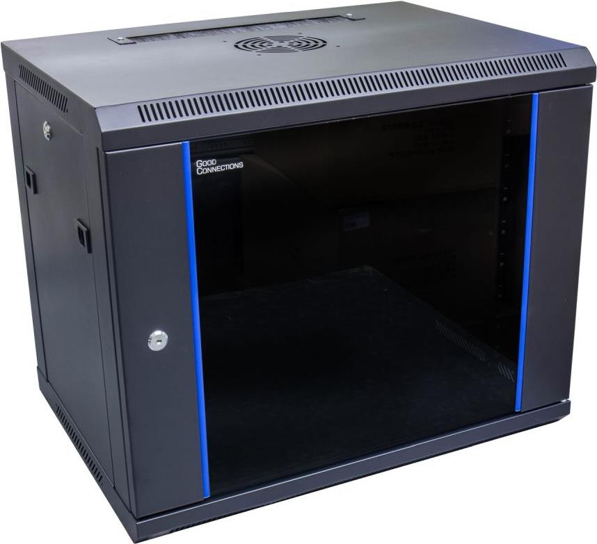 Купить 19" Wandgehäuse, 9HE, tiefschwarz (RAL9005) 600 x 450mm, fertig montiert, Good Connections® (GC-R0007) в магазине wardena.ru