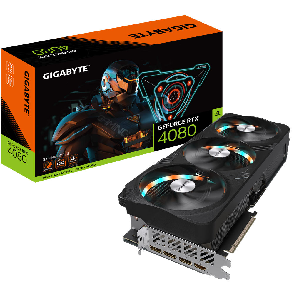 Купить Gigabyte GeForce RTX 4080 Gaming OC Grafikkarte - 16GB GDDR6X, 1x HDMI, 3x DP (GV-N4080GAMING OC-16GD) (GV-N4080AERO OC-16GD) в магазине wardena.ru