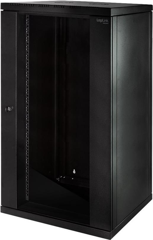 Купить LogiLink 48,30cm (19") Wandverteiler, einteilig, 21 HE, schwarz (RAL9005), 1,2 mm Stahl, Stahlrahmen, Glastür mit Zylinder- - 1 Stück (W21E66B) в магазине wardena.ru