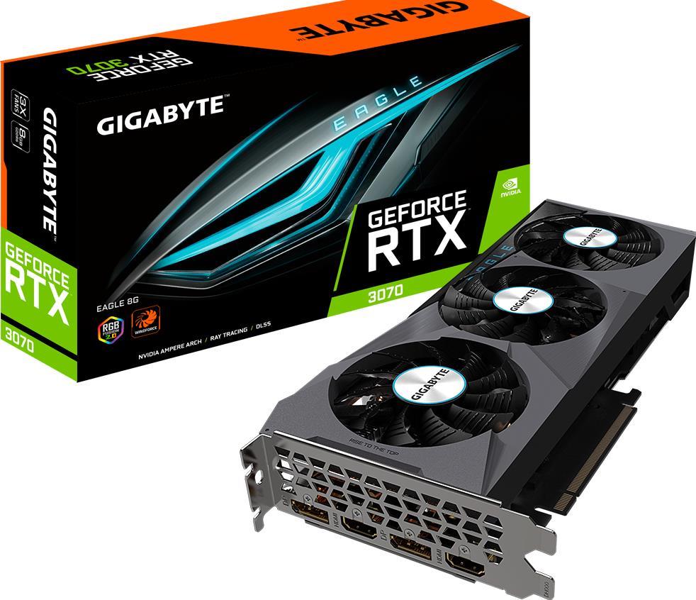 Купить Gigabyte GeForce RTX 3070 EAGLE 8G (rev. 2.0) - Grafikkarten - GF RTX 3070 - 8 GB GDDR6 - PCIe 4.0 x16 - 2 x HDMI, 2 x DisplayPort (GV-N3070EAGLE-8GD 2.0) в магазине wardena.ru