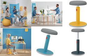 Купить LEITZ Sitz-Steh-Hocker Ergo Cosy Aktiv, grau höhenverstellbar von 45 - 79 cm über rote Entrieglungstaste, - 1 Stück (6518-00-89) в магазине wardena.ru