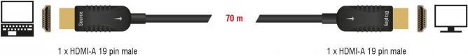 Купить Delock Aktives Optisches Kabel HDMI-A Stecker > HDMI-A Stecker 4K 60 Hz 70 m (85679) в магазине wardena.ru