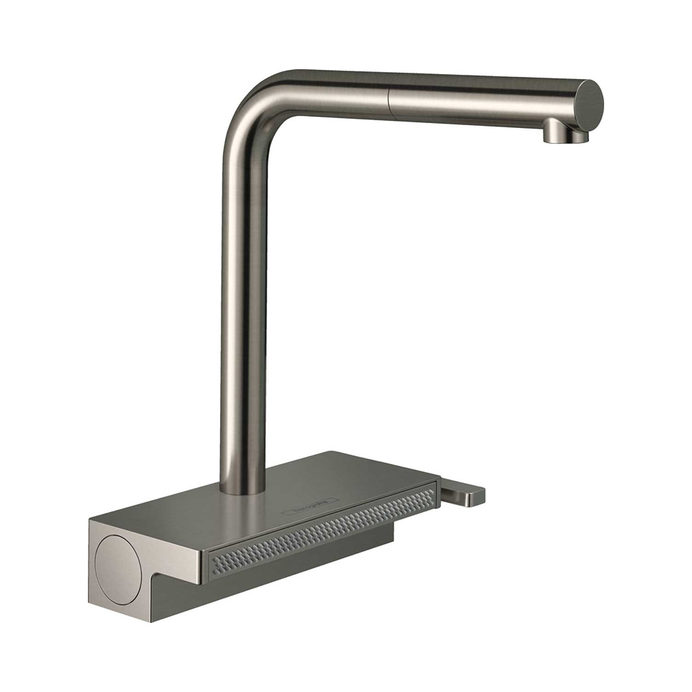 Купить Hansgrohe Aquno Select M81 Кухонный смеситель однорычажный 250 с вытяжным душем 2jet sBox черный матовый 73830670 в магазине wardena.ru