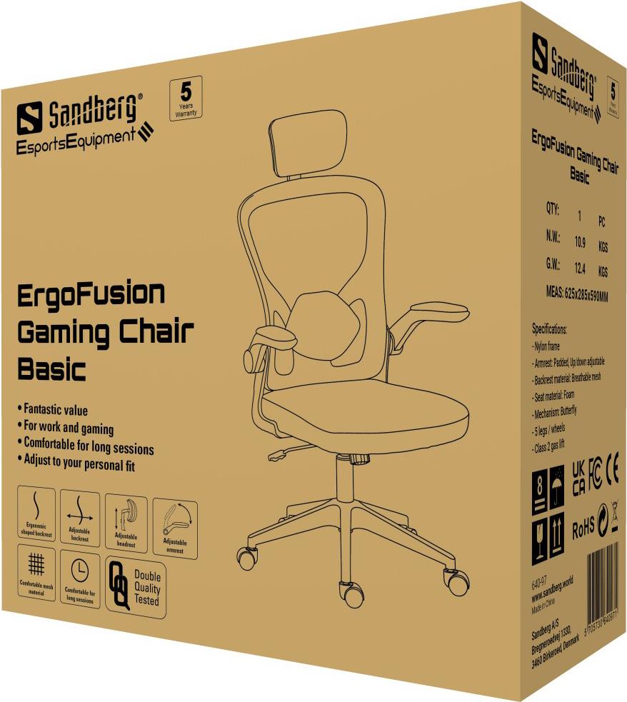 Купить Sandberg 640-97 Büro- & Computerstuhl Gepolsterter Sitz Netz-Rückenlehne (640-97) в магазине wardena.ru