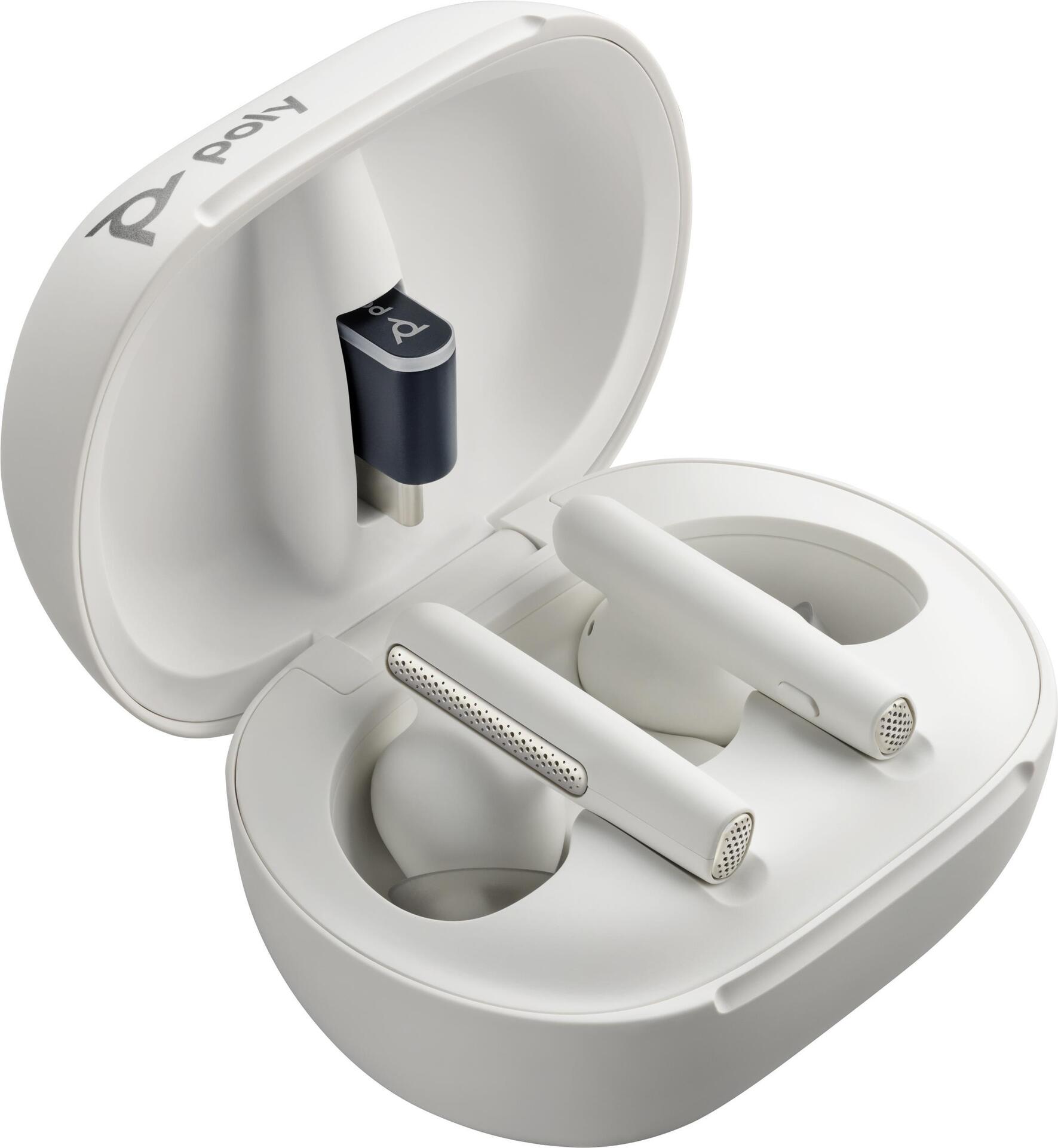 Купить Poly Voyager Free 60+ - True Wireless-Kopfhörer mit Mikrofon - im Ohr - Bluetooth - aktive Rauschunterdrückung - White Sands (216754-02) в магазине wardena.ru