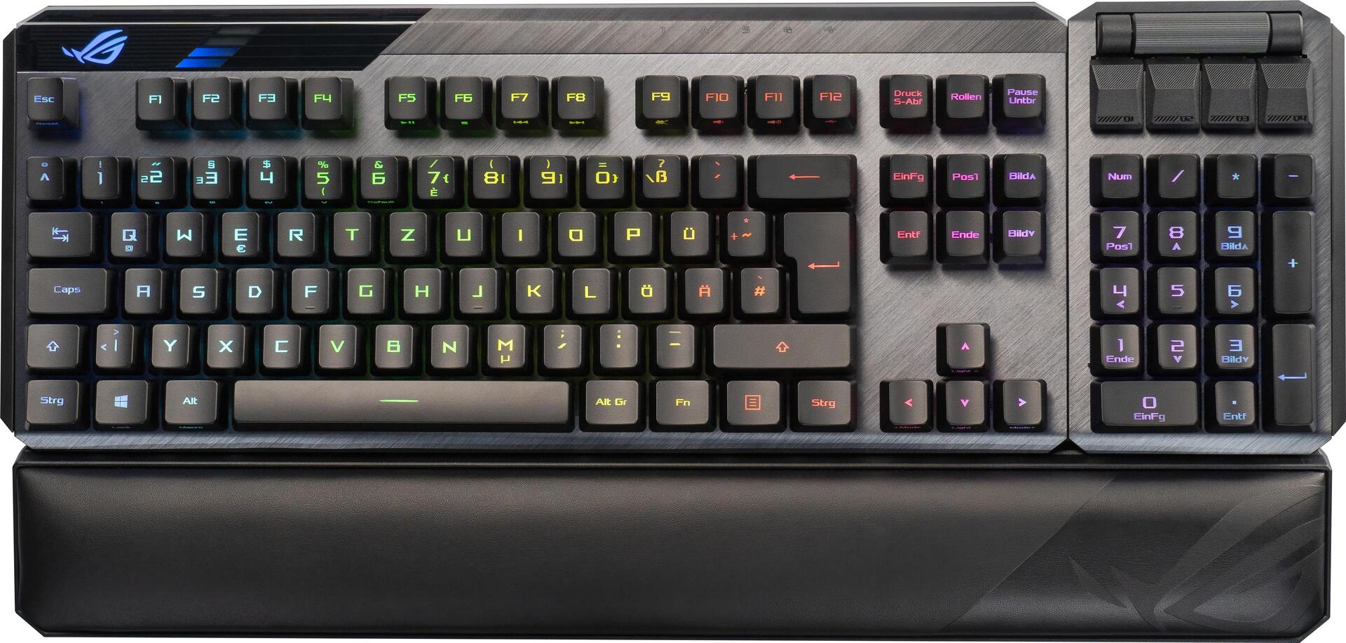 Купить ASUS ROG Claymore II - Tastatur - backlit - kabellos - USB, 2,4 GHz - Deutsch - Tastenschalter: ROG RX RED optical mechanical - Schwarz (90MP01W0-BKDA00) в магазине wardena.ru