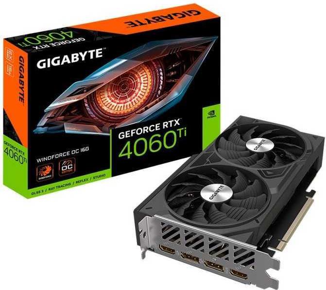 Купить Gigabyte GeForce RTX 4060 Ti WINDFORCE OC 16G - OC Edition - Grafikkarten - GeForce RTX 4060 Ti - 16 GB GDDR6 - PCIe 4.0 (GV-N406TWF2OC-16GD) в магазине wardena.ru