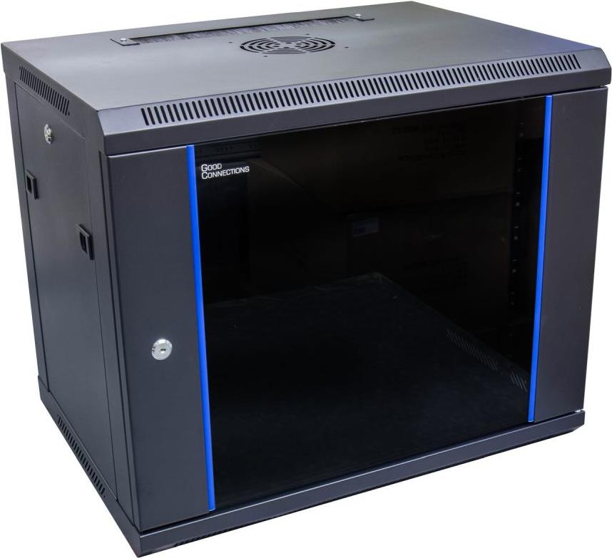 Купить 19" Wandgehäuse, 9HE, tiefschwarz (RAL9005) 600 x 450mm, fertig montiert, Good Connections® (GC-R0007) в магазине wardena.ru