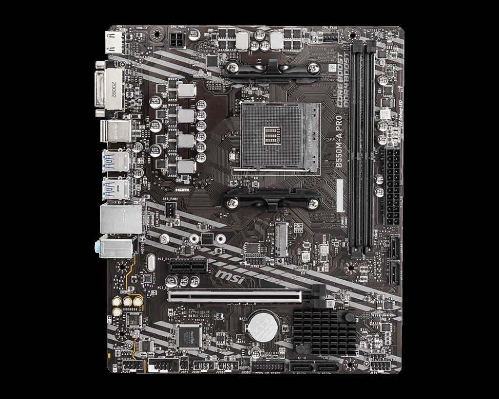 Купить MSI B550M-A PRO - Motherboard - micro ATX - Socket AM4 - AMD B550 - USB 3,2 Gen 1 - Gigabit LAN - Onboard-Grafik (CPU erforderlich) - HD Audio (8-Kanal) (7C96-006R) в магазине wardena.ru