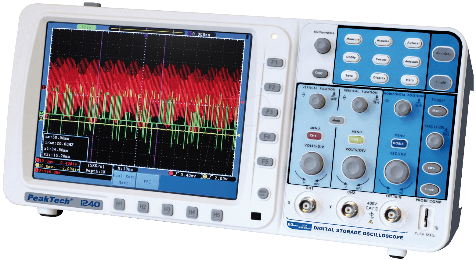 Купить PeakTech Oszilloskop 2x60 MHz (PeakTech 1240) в магазине wardena.ru
