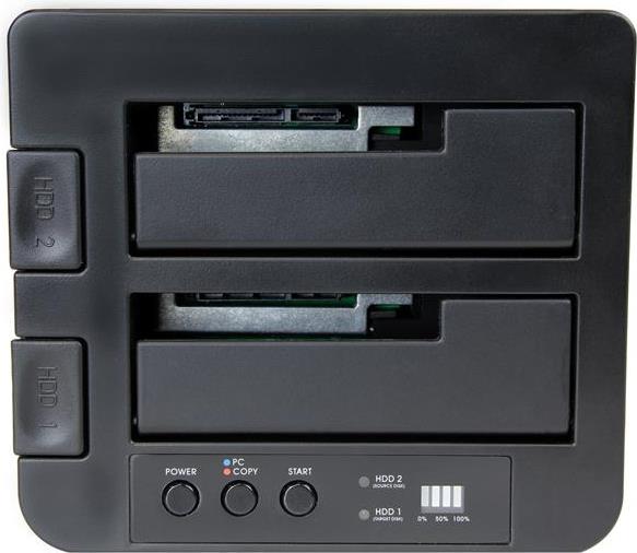 Купить StarTech.com "USB 3,1 (10 Gbit/s) Duplizierer Dockingstation für 2.5"" & 3.5"" SATA SSD/HDD Laufwerke - Clone / Kopierstation bis zu 28GB/min " - Festplattenduplikator - 2 Schächte (SATA-300) (SDOCK2U313R) в магазине wardena.ru