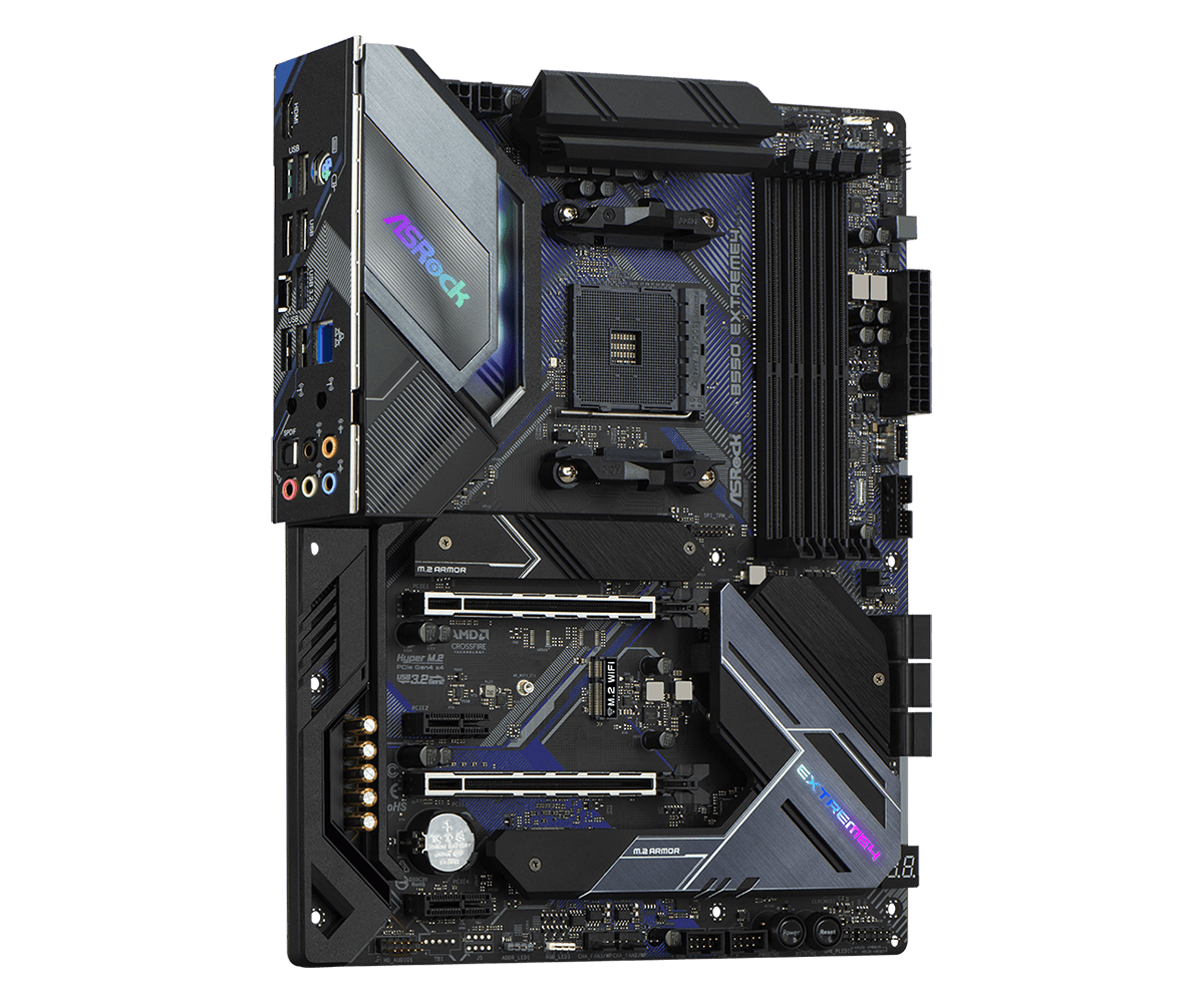 Купить ASRock B550 Extreme4 - Motherboard - ATX - Socket AM4 - AMD B550 - USB-C Gen2, USB-C Gen1, USB 3.2 Gen 1, USB 3.2 Gen 2 - 2.5 Gigabit LAN - Onboard-Grafik (CPU erforderlich) - HD Audio (8-Kanal) (90-MXBDE0-A0UAYZ) в магазине wardena.ru