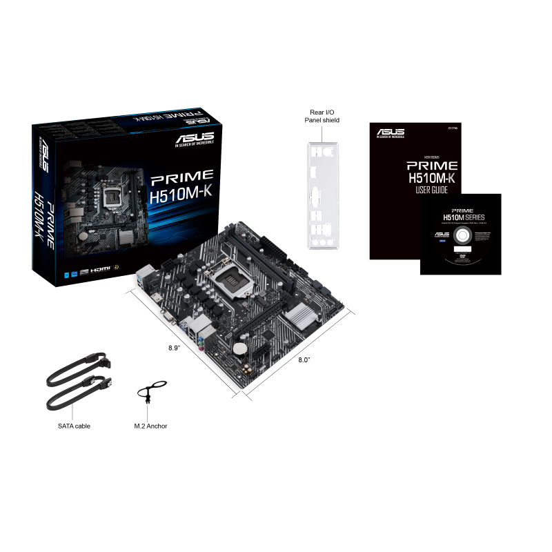 Купить ASUS PRIME H510M-K - Motherboard - micro ATX - LGA1200-Sockel - H510 Chipsatz - USB 3.2 Gen 1 - Gigabit LAN - Onboard-Grafik (CPU erforderlich) - HD Audio (8-Kanal) (90MB17N0-M0EAY0) в магазине wardena.ru