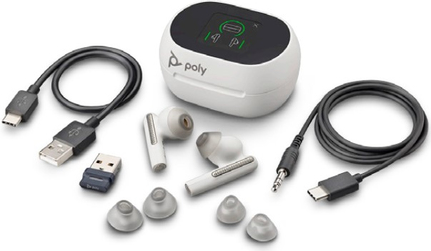 Купить Poly Voyager Free 60+ - True Wireless-Kopfhörer mit Mikrofon - im Ohr - Bluetooth - aktive Rauschunterdrückung - White Sands - Zertifiziert für Microsoft Teams (216755-02) в магазине wardena.ru