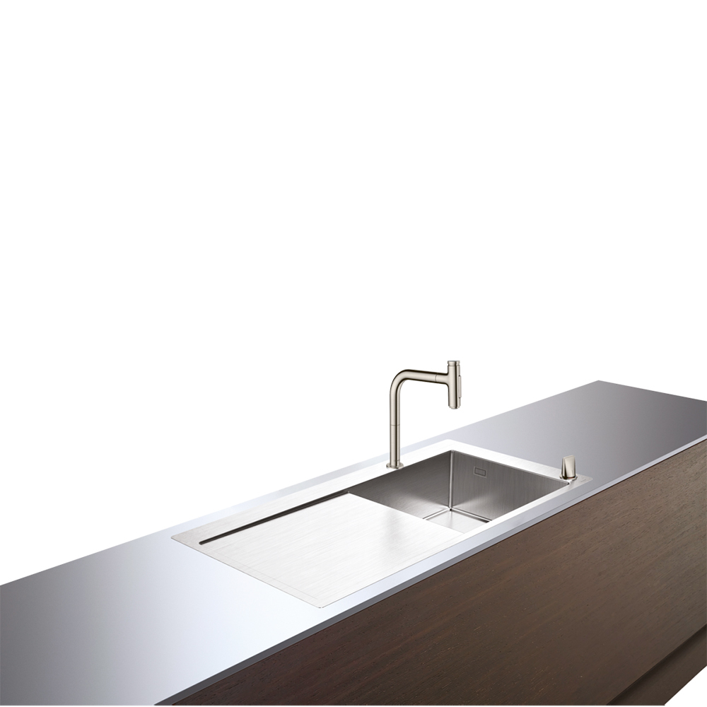 Купить Hansgrohe C71-F450-07 Комбинация для кухни 450 с крылом сталь 43205800 в магазине wardena.ru