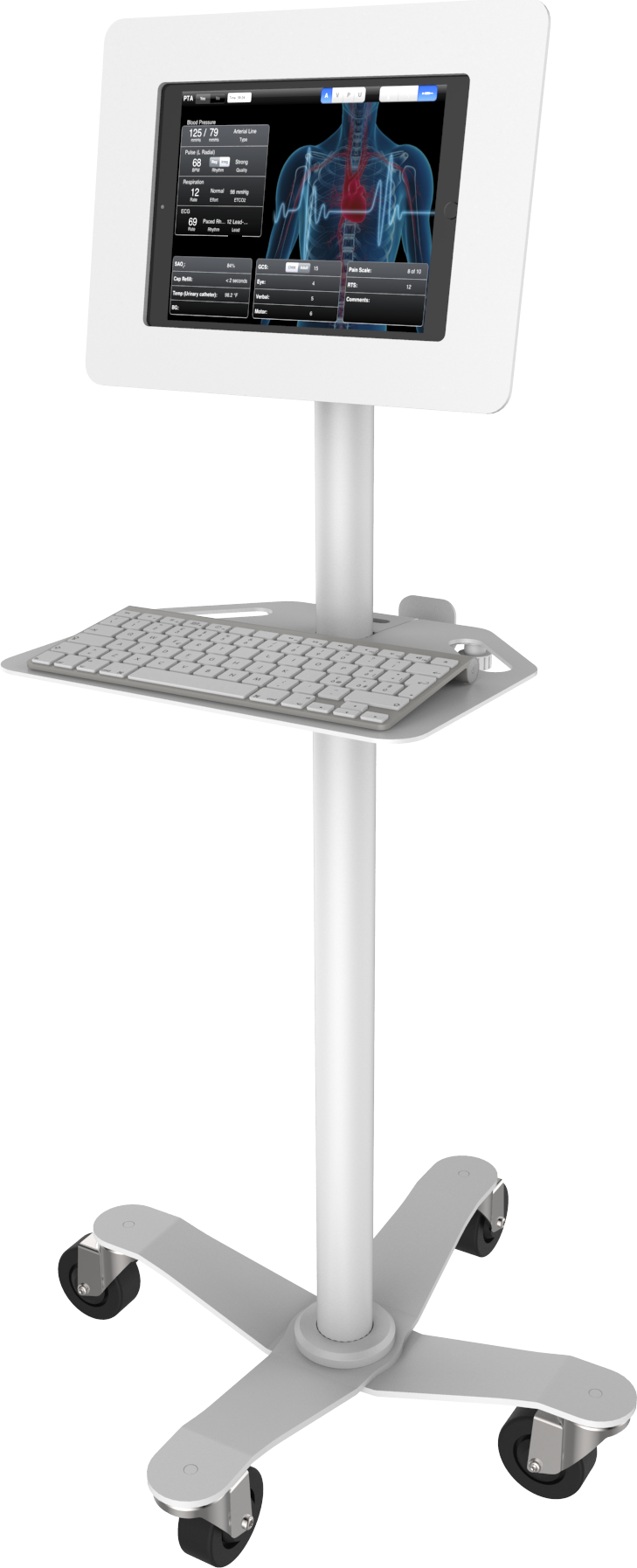 Купить Compulocks Medizinischer Rollwagen mit VESA-Montagemuster Weiß - Aufstellung - für Tablett - weiß - Bodenaufstellung (MCRSTDW) в магазине wardena.ru