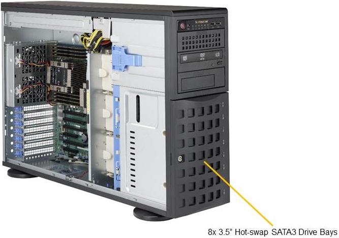 Купить Super Micro Supermicro SuperServer 7049P-TRT - Server - Tower - 4U - zweiweg - RAM 0GB - SATA - Hot-Swap 8,9 cm (3.5") - kein HDD - AST2500 - GigE, 10 GigE - kein Betriebssystem - Monitor: keiner (SYS-7049P-TRT) в магазине wardena.ru