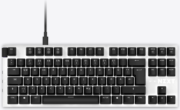 Купить NZXT Function Tenkeyless - Tastatur - Hintergrundbeleuchtung - USB - QWERTZ - Deutsch - Tastenschalter: Gateron Red (Hot-swappable) - Mattes Weiß (KB-1TKDE-WR) в магазине wardena.ru