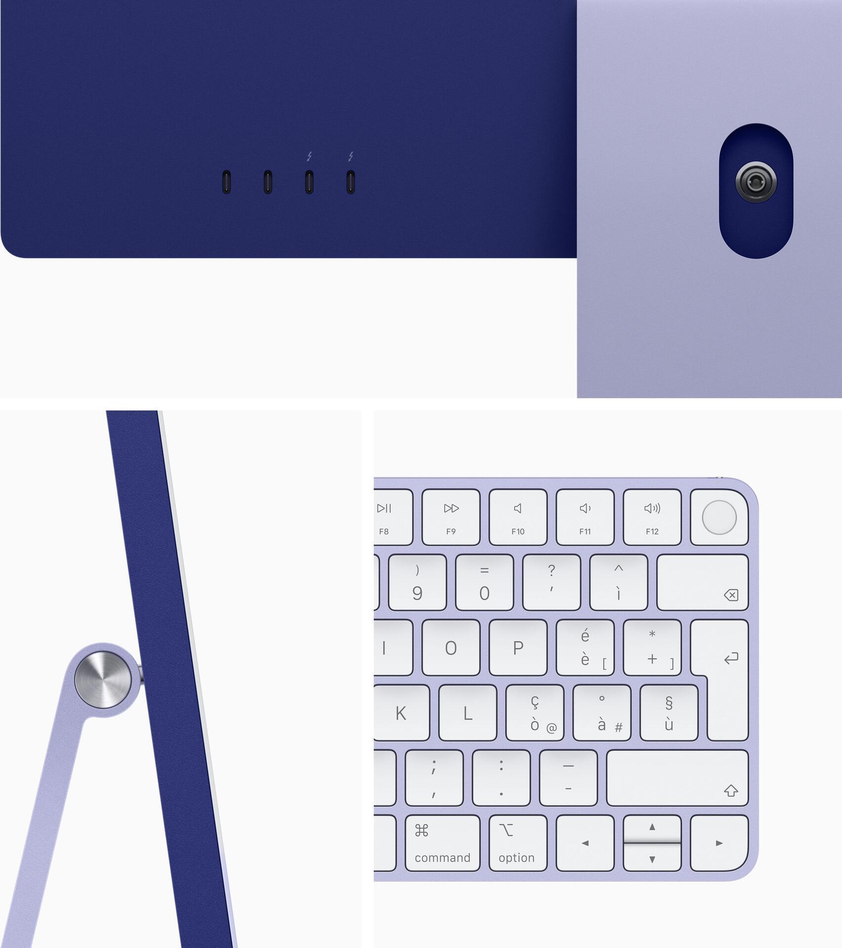 Купить Apple iMac 61 cm (24" ) 4480 x 2520 Pixel Apple M 8 GB 256 GB SSD All-in-One-PC macOS Big Sur Wi-Fi 6 (802.11ax) Violett (Z130) в магазине wardena.ru