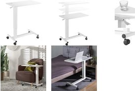 Купить LogiLink Überbett-Tischwagen mit Gasdruckfeder, weiß große, stabile Arbeitsfläche für Bett oder Couch, mit Rollen - 1 Stück (EO0041) в магазине wardena.ru